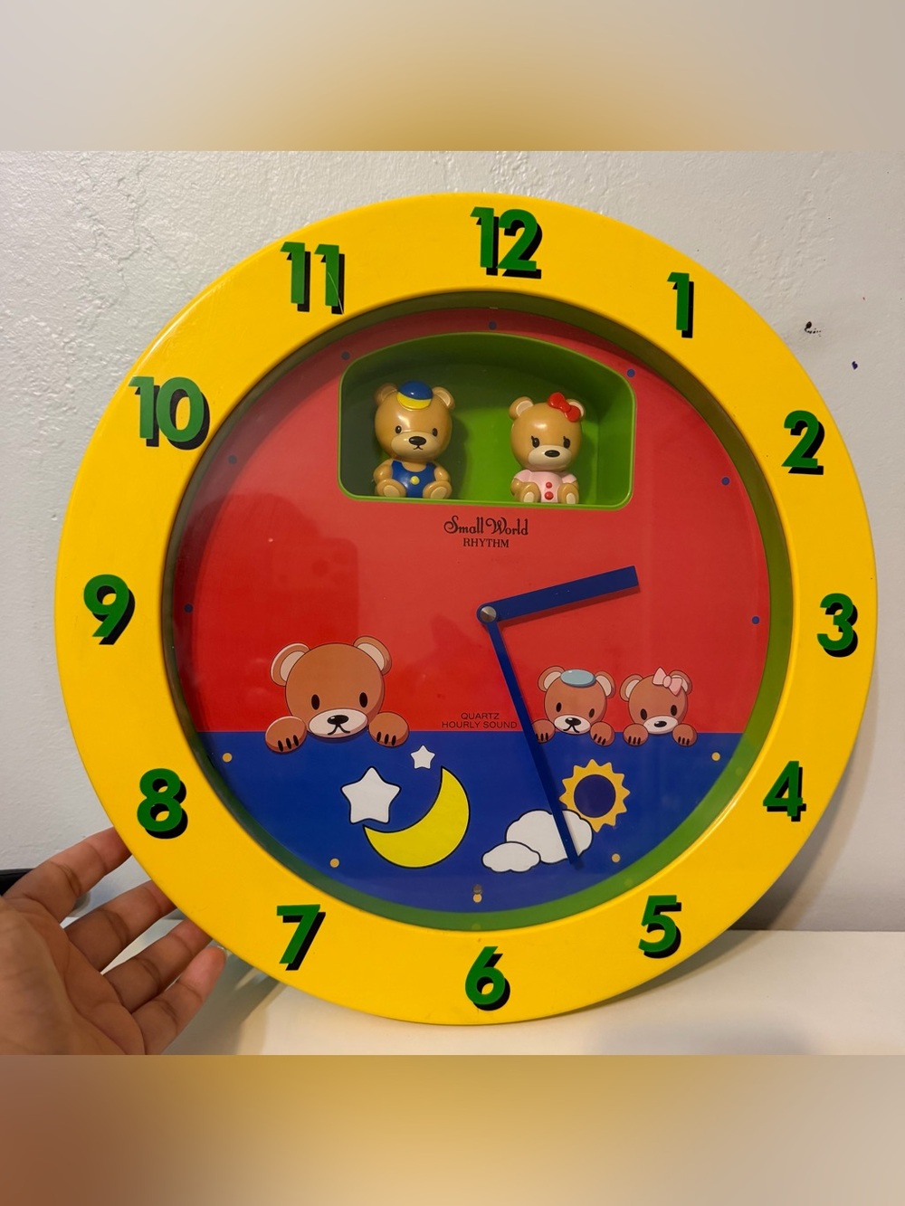 Vintage Li'l Bears musical magic motion clock by Rhythm Clocks